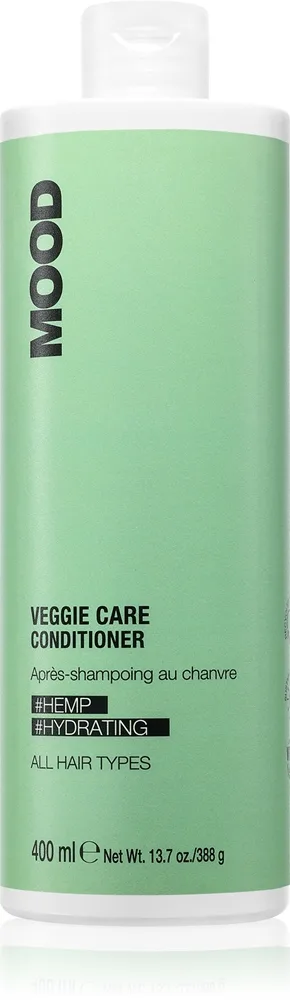 MOOD Veggie Care kosteuttava hoitoaine sisältää hamppuöljyä kaikille hiustyypeille 400 ml