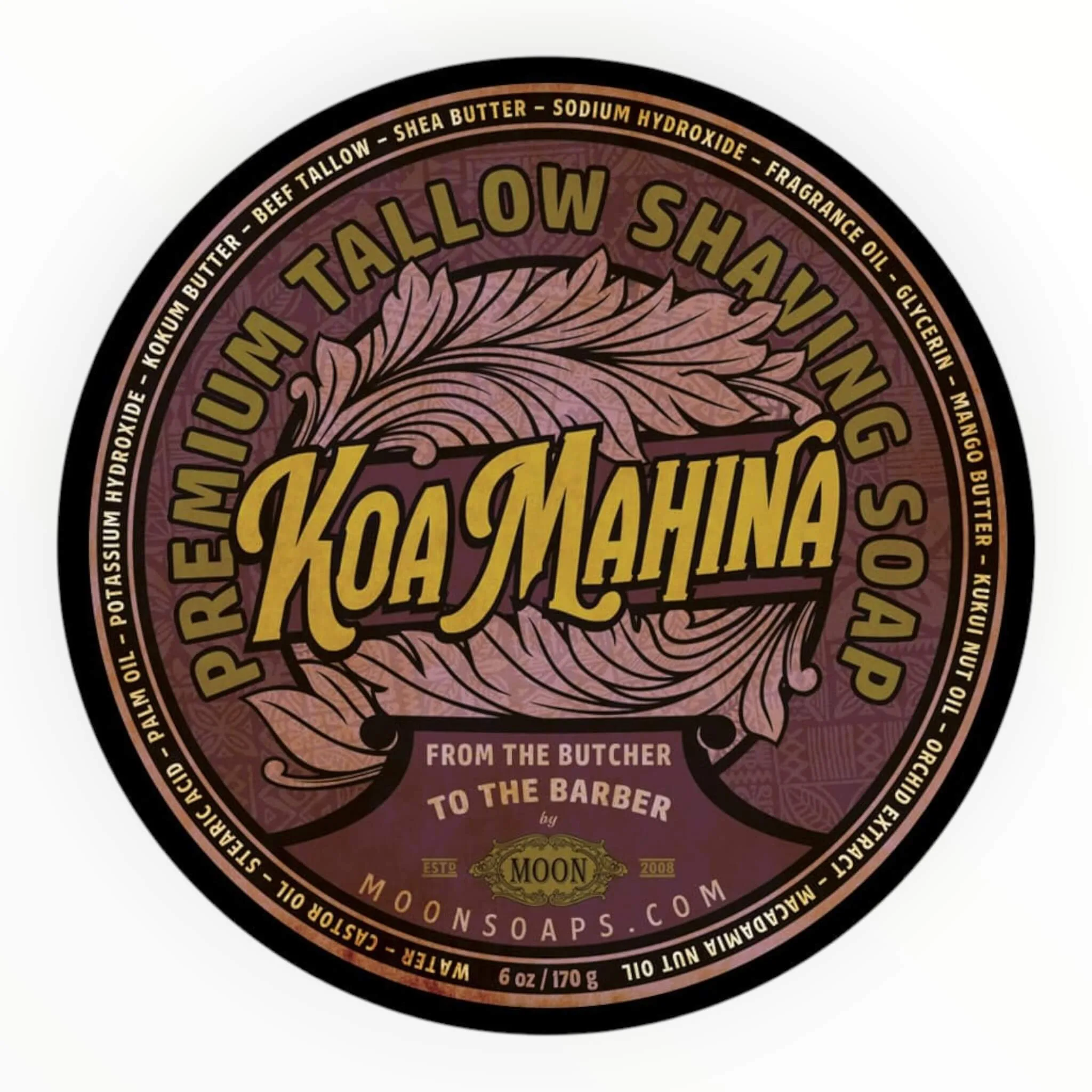 Moon Soaps Barbersæbe, Koa Mahina, 170 g.