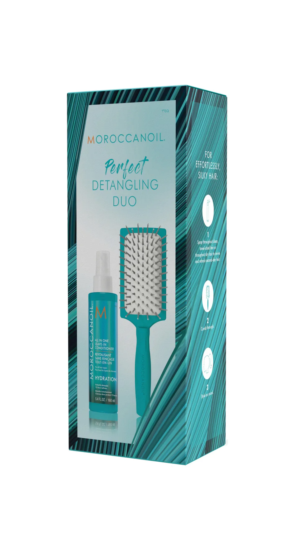 Moroccanoil Detangling Duo Kit All In One Leave-In Conditioner & Mini Paddle Brush - 160 ml