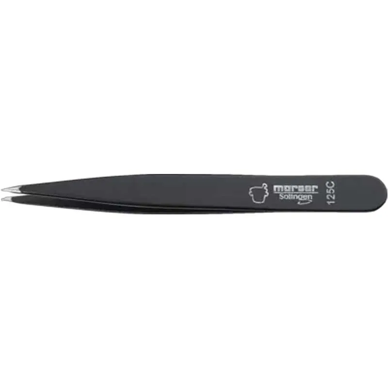 MÖRSER Pinzette Topinox rostfrei spitz schwarz 125C 1 St
