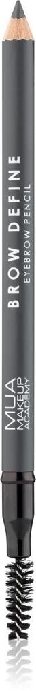 MUA Makeup Academy Brow Define pitkäkestoinen kulmakynä mukana harja sävy Grey 1,2 g