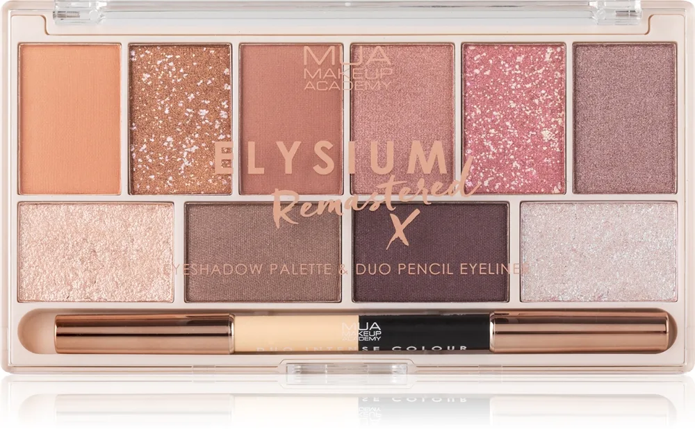 MUA Makeup Academy Elysium Remastered Ögonskuggspalett med 10 nyanser Dubbel 17 g