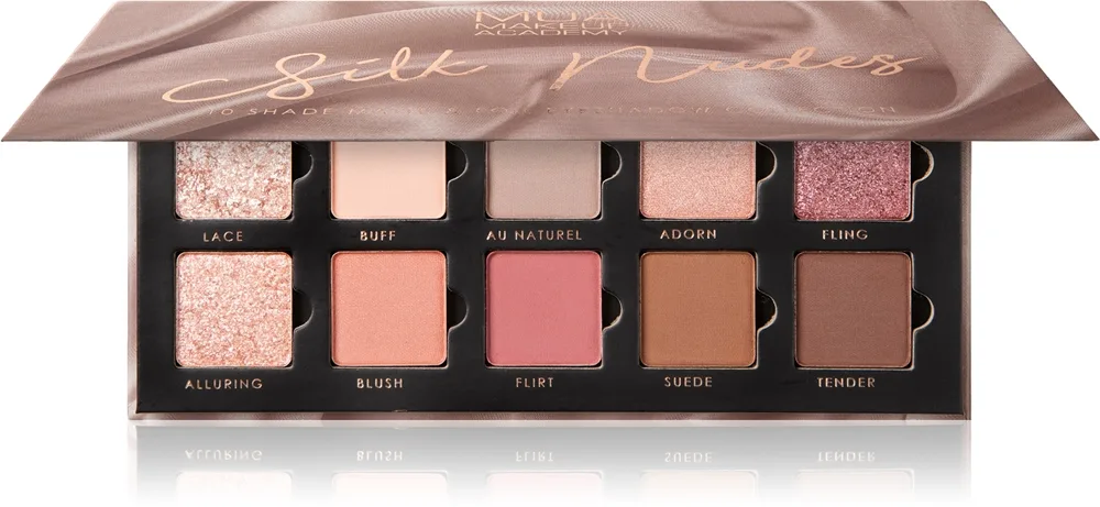 MUA Makeup Academy Eyeshadow Collection 10 Shade Palette Øjenskygge palette Skygge Silk Nudes 11 g