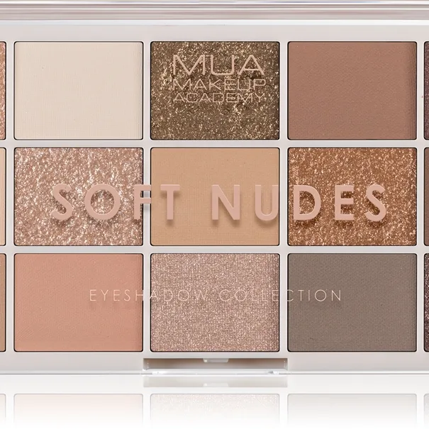 MUA Makeup Academy Eyeshadow Collection 15 Shade Palette Palett för ögonskugga Skugga Soft Nudes 12 g