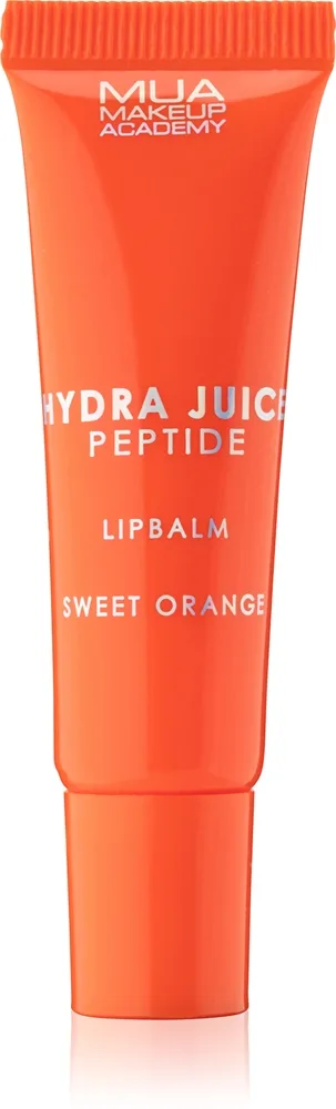 MUA Makeup Academy Hydra Juice Peptide Lip Balm kosteuttava huulibalsami kiiltoa lisäävä tuoksu Sweet Orange 10 ml