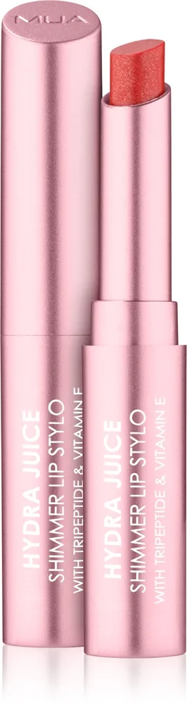 MUA Makeup Academy Hydra Juice Peptide Shimmer Lip Stylo Glittrande läppstift med vårdande effekt Skugga Watermelon Sorbet 1.5 g