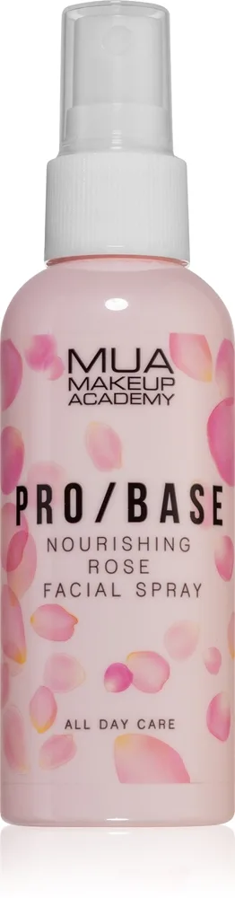 MUA Makeup Academy PRO/BASE Rose meikinkiinnityssuihke sisältää ruusuvettä 70 ml