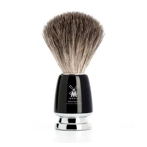 Mühle RYTMO Pure Badger Barberkoste med grævlingehår Black Resin 1 stk.
