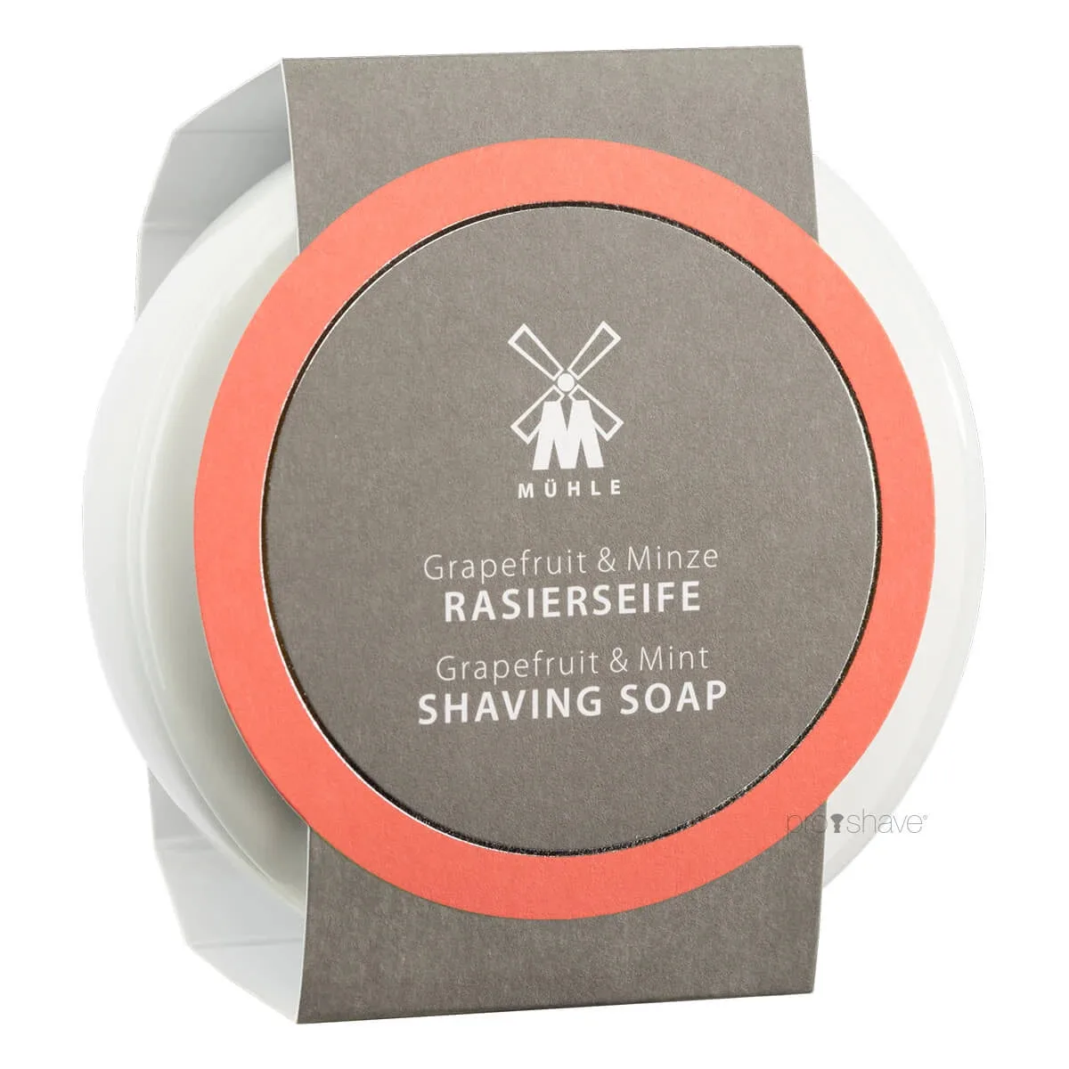 Mühle Shaving Barbersæbe i porcelænsskål, Grapefrugt & Mint, 65 gr.