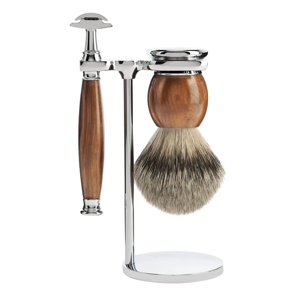 Mühle Shaving Barbersæt med DE-skraber, Barberkost og Holder, Sophist, Ironwood