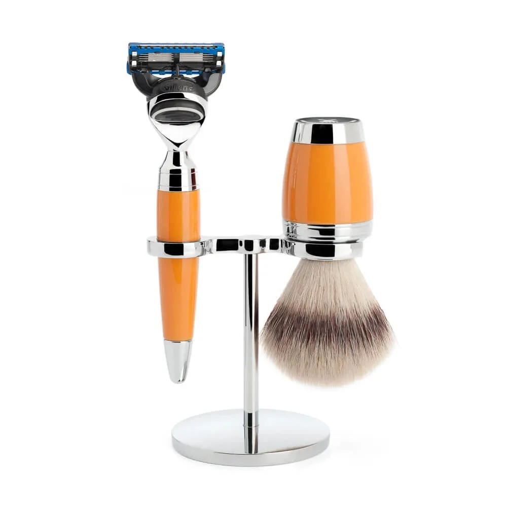 Mühle Shaving Barbersæt med Skraber, Barberkost og Holder, Stylo, Butterscotch