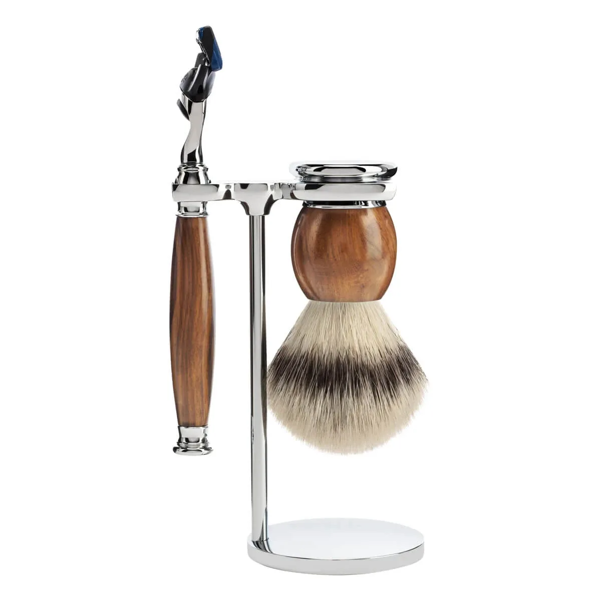 Mühle Shaving Barbersæt med Skraber, Fibre Barberkost og Holder, Sophist, Ironwood