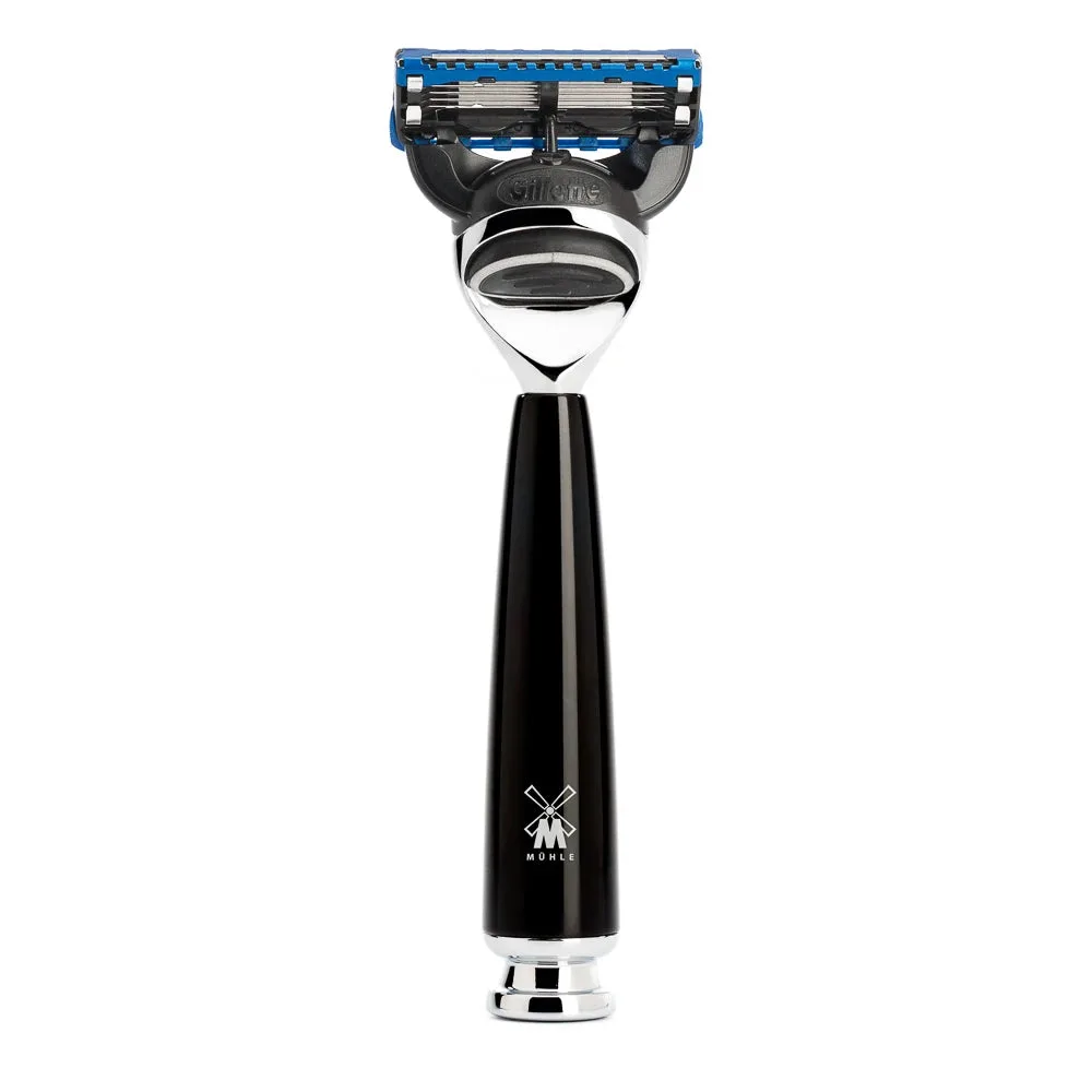 Mühle Shaving Gillette Fusion skraber, Rytmo, Sort Kunstharpiks