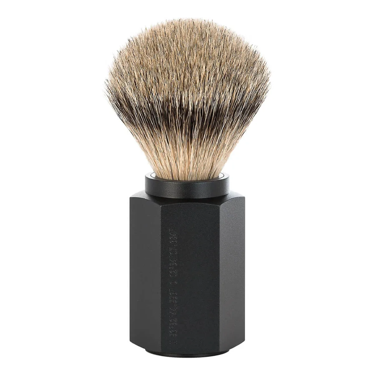 Mühle x Mark Braun Hexagon Silvertip Badger Barberkost, Aluminium Graphite (21 mm)