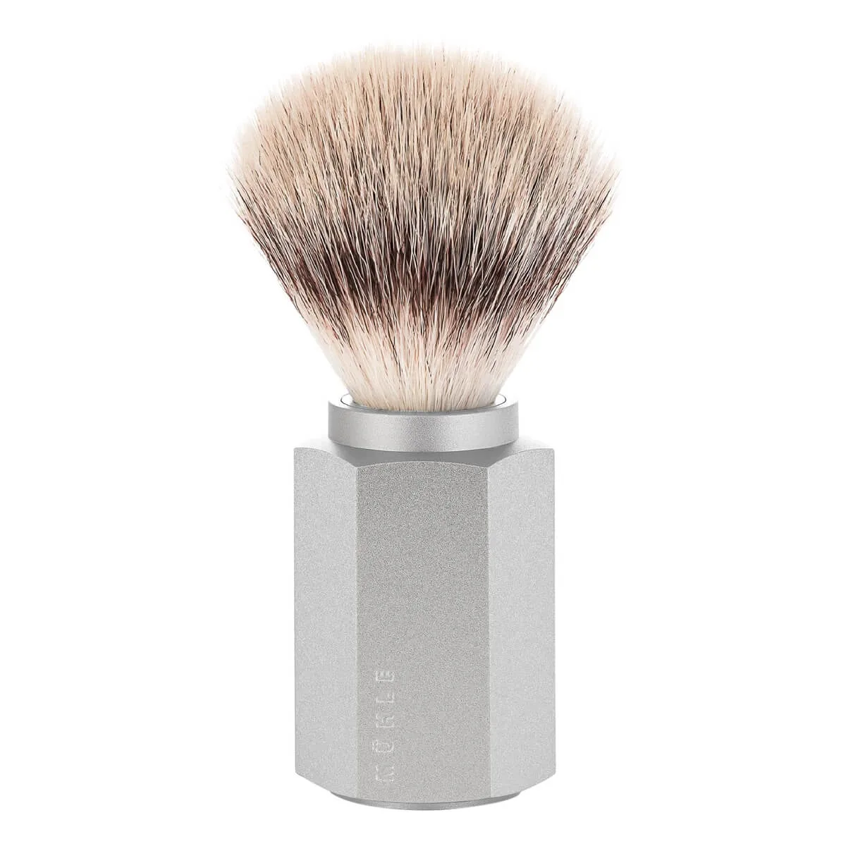 Mühle Shaving Mark Braun Silvertip FibreÂ® Barberkost, 21 mm, Hexagon, Sølv Aluminum
