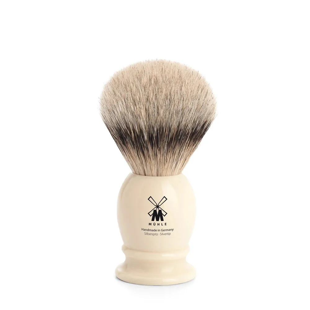 Mühle Shaving Silvertip Barberkost, 19 mm, Classic, Hvid Kunstharpiks
