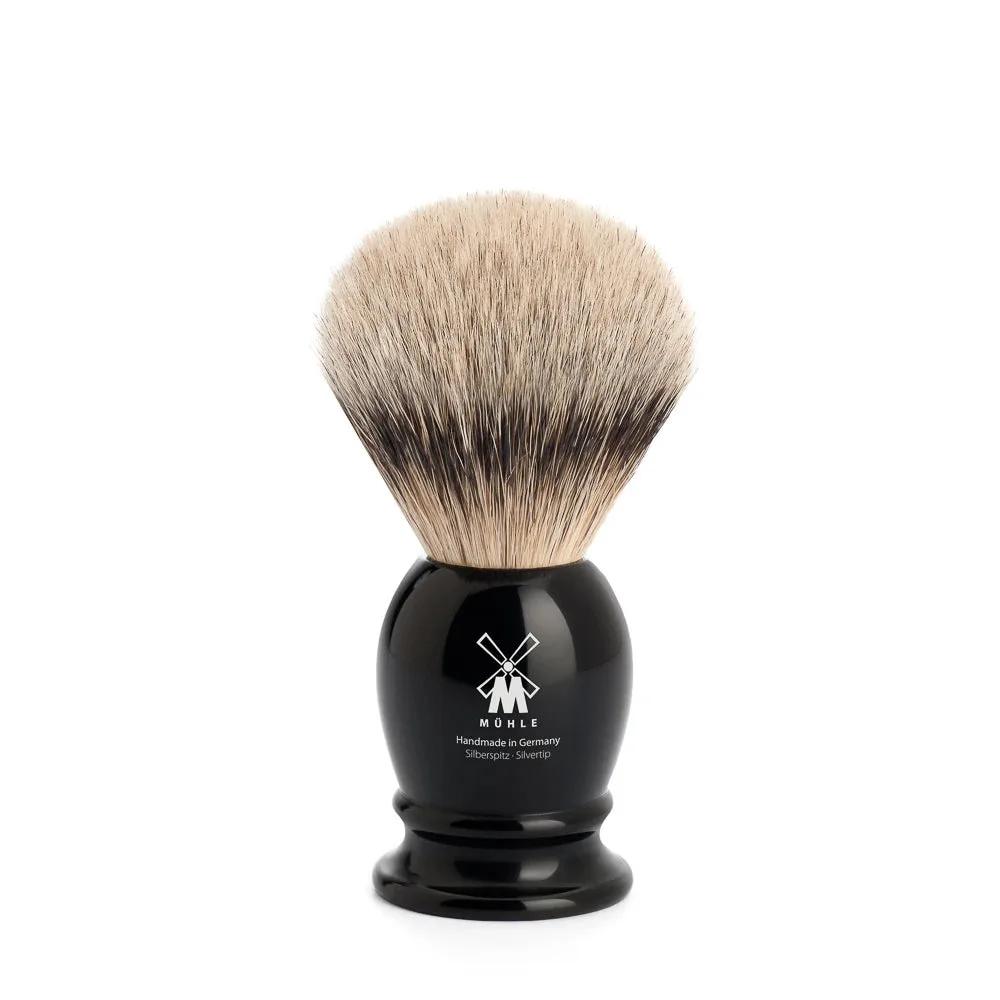 Mühle Shaving Silvertip Barberkost, 19 mm, Classic, Sort Kunstharpiks