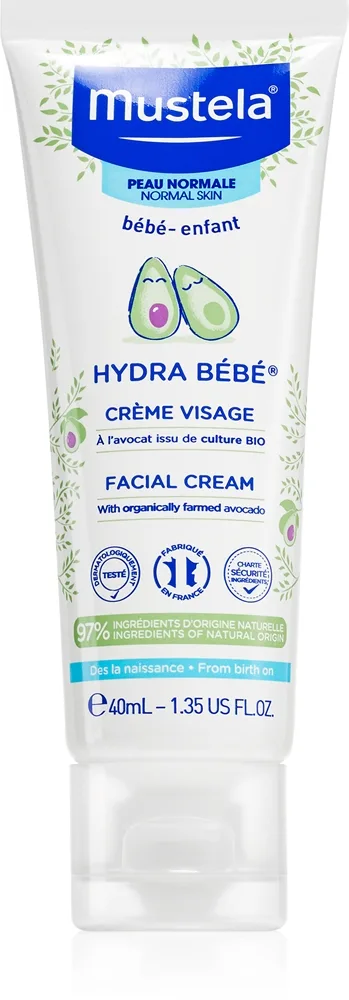 Mustela Bébé Hydra Bébé Fuktgivande kräm för ansikte för barn från födseln 40 ml