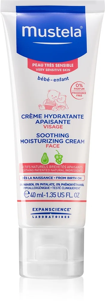 Mustela Bébé Lindrande och fuktgivande kräm för barn från födseln 40 ml
