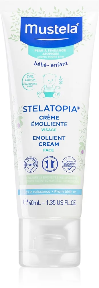 Mustela Bébé Stelatopia Blødgørende ansigtscreme til børn fra fødslen 40 ml