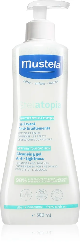 Mustela Bébé Stelatopia Rensende vaskegel til børn & babyer til tør og atopisk hud 500 ml
