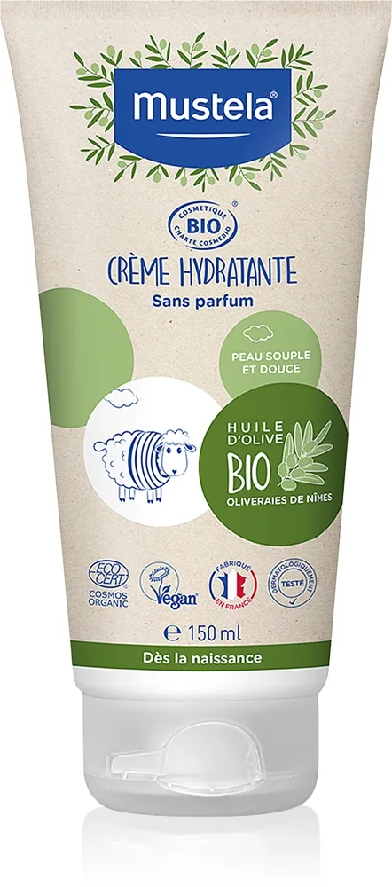 Mustela BIO Hydrating Cream with Olive Oil Fuktgivare för ansikte- och kropp för barn från födseln 150 ml