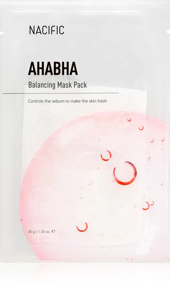 Nacific AHA BHA Balancing Mask Pack Närande och återställande ansiktsmask med exfolierande egenskaper 1 st.