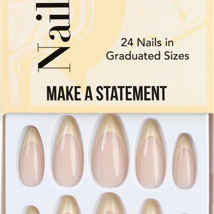 Nail HQ Almond Lemon French tekokynnet sisältää liimaa 24 kpl