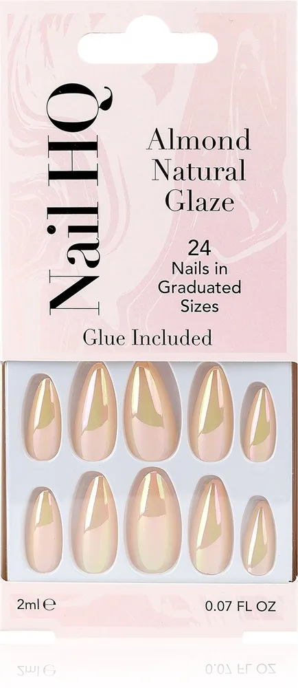 Nail HQ Almond lösnaglar Natural Glaze 24 st.