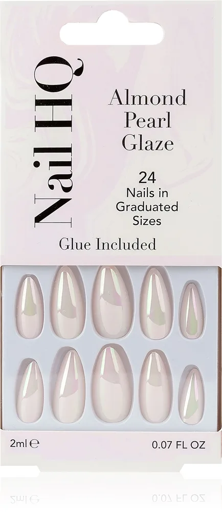 Nail HQ Almond lösnaglar Pearl Glaze 24 st.