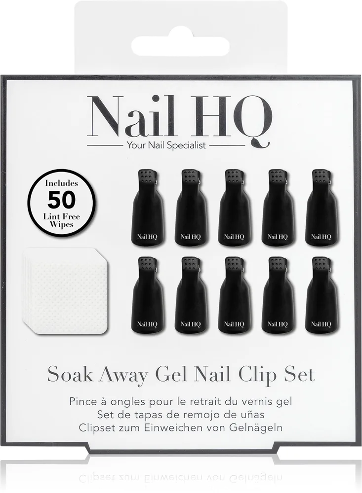 Nail HQ Soak Away Gel Nail Clip Set setti geeli- ja akryylikynsien poistamiseen