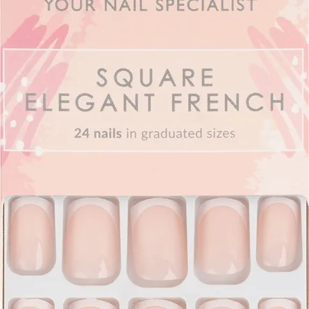 Nail HQ Square tekokynnet Elegant French 24 kpl