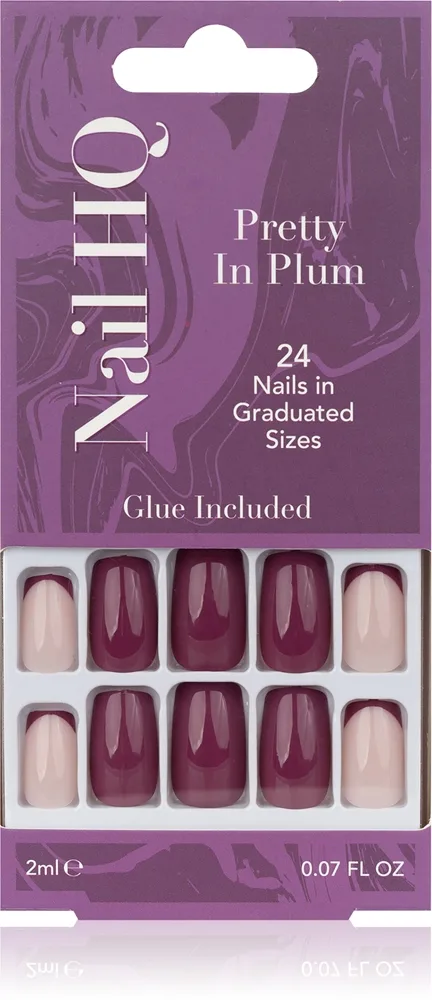 Nail HQ Square lösnaglar Pretty In Plum 24 st.
