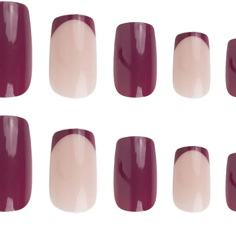 Nail HQ Square kunstige negle Pretty In Plum 24 stk.