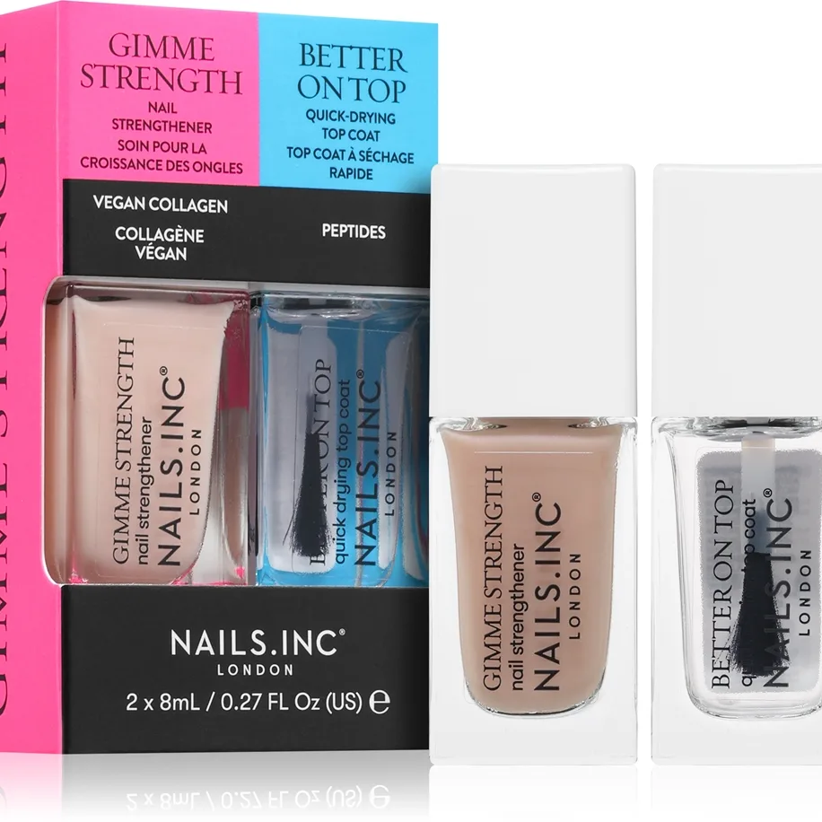 Nails Inc. Gimme Strength & Better On Top kit med nagellack