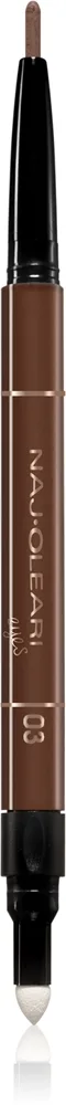 Naj Oleari 3 in 1 Perfect Brow Ögonbrynspenna och gel Dubbelsidigt 03 Brunette 0.15 g
