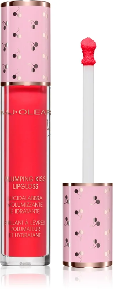 Naj Oleari Plumping Kiss Lip Gloss Fuktgivande och utfyllande läppglans för Kvinnor 09 Raspberry Red 6 ml