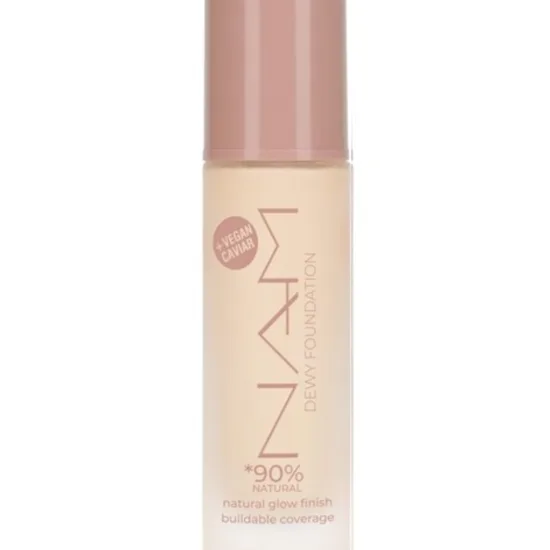 NAM Dewy pitkäkestoinen nestemäinen meikkivoide sisältää hyaluronihappoa sävy 3 True Natural 30 ml
