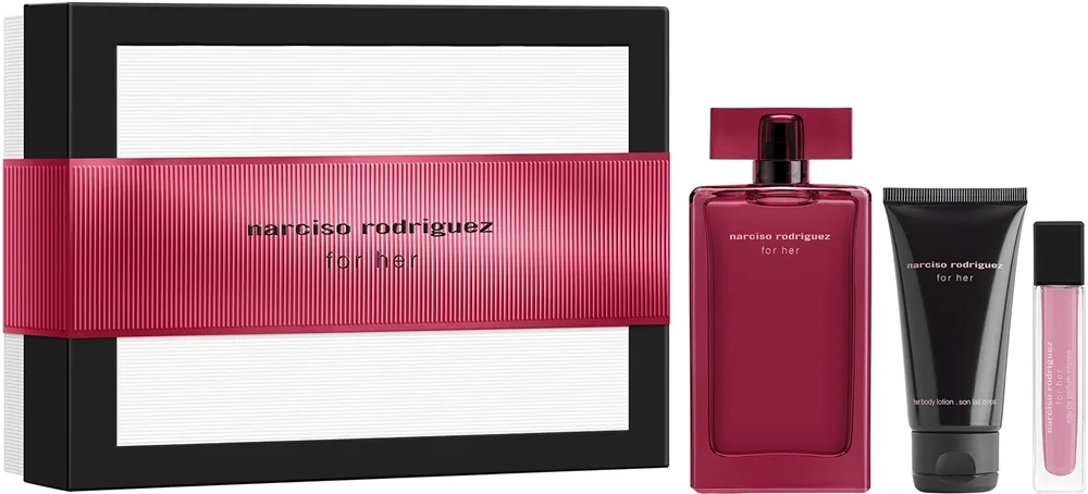 Narciso Rodriguez for her Intense Eau de Parfum Intense + Body Lotion + Eau de Parfum Intense Mini Duftsæt