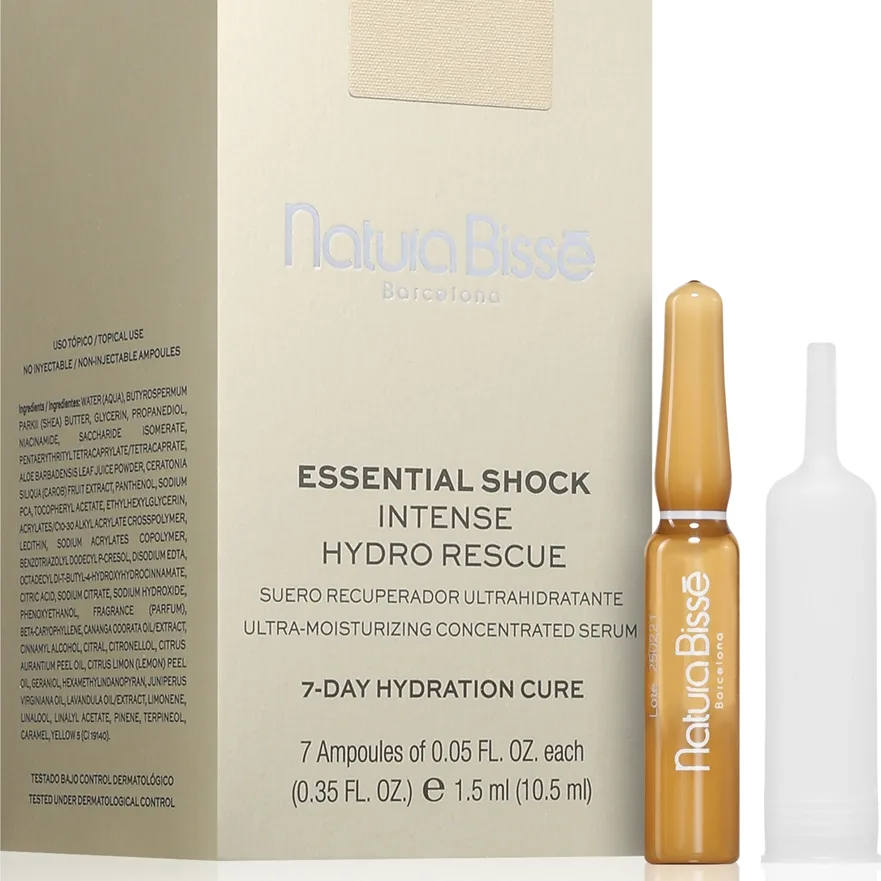Natura Bissé Essential Shock Intense Hydro Rescue Ampuller til intensiv hudgenoprettelse med fugtgivende virkning 1 stk.