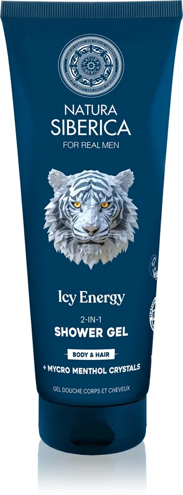 Natura Siberica Arctic Wild Icy Energy suihkugeeli ja shampoo 2in1 miehille 200 ml