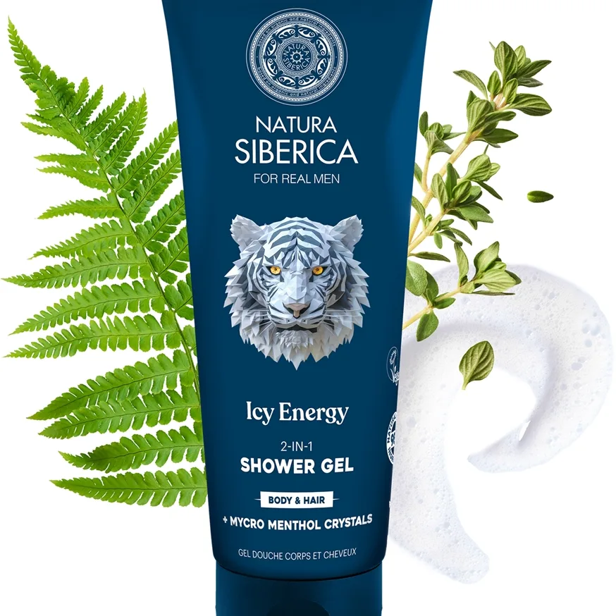 Natura Siberica Arctic Wild Icy Energy Duschtvål och schampo 2-i-1 för män 200 ml
