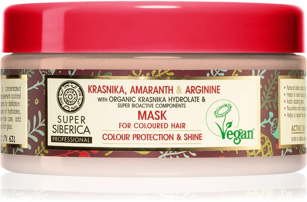 Natura Siberica Krasnika, Amaranth & Arginine Intensiv mask För färgat hår 300 ml