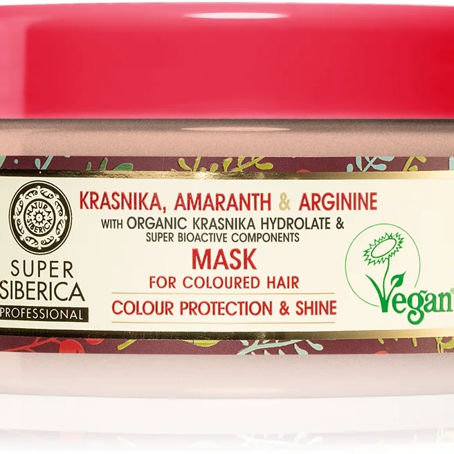 Natura Siberica Krasnika, Amaranth & Arginine Intensiv mask För färgat hår 300 ml