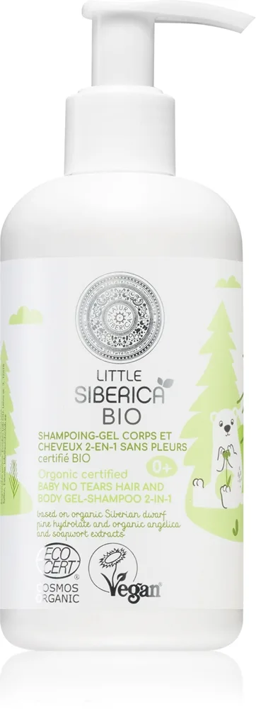 Natura Siberica Little Siberica BIO pesugeeli vartalolle ja hiuksille syntymästä lähtien 250 ml
