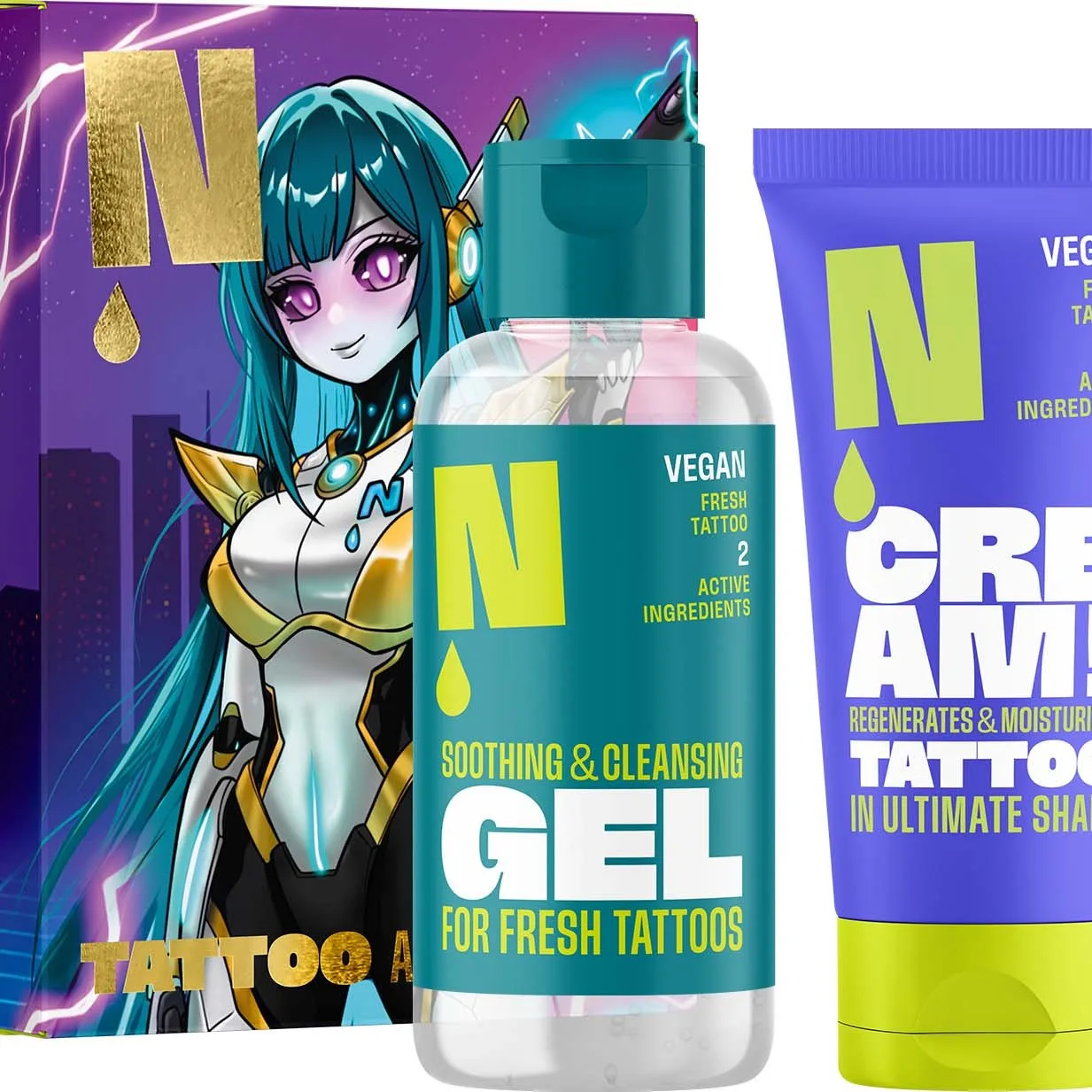 NEBA Tattoo Aftercare Set, Cream + Gel
