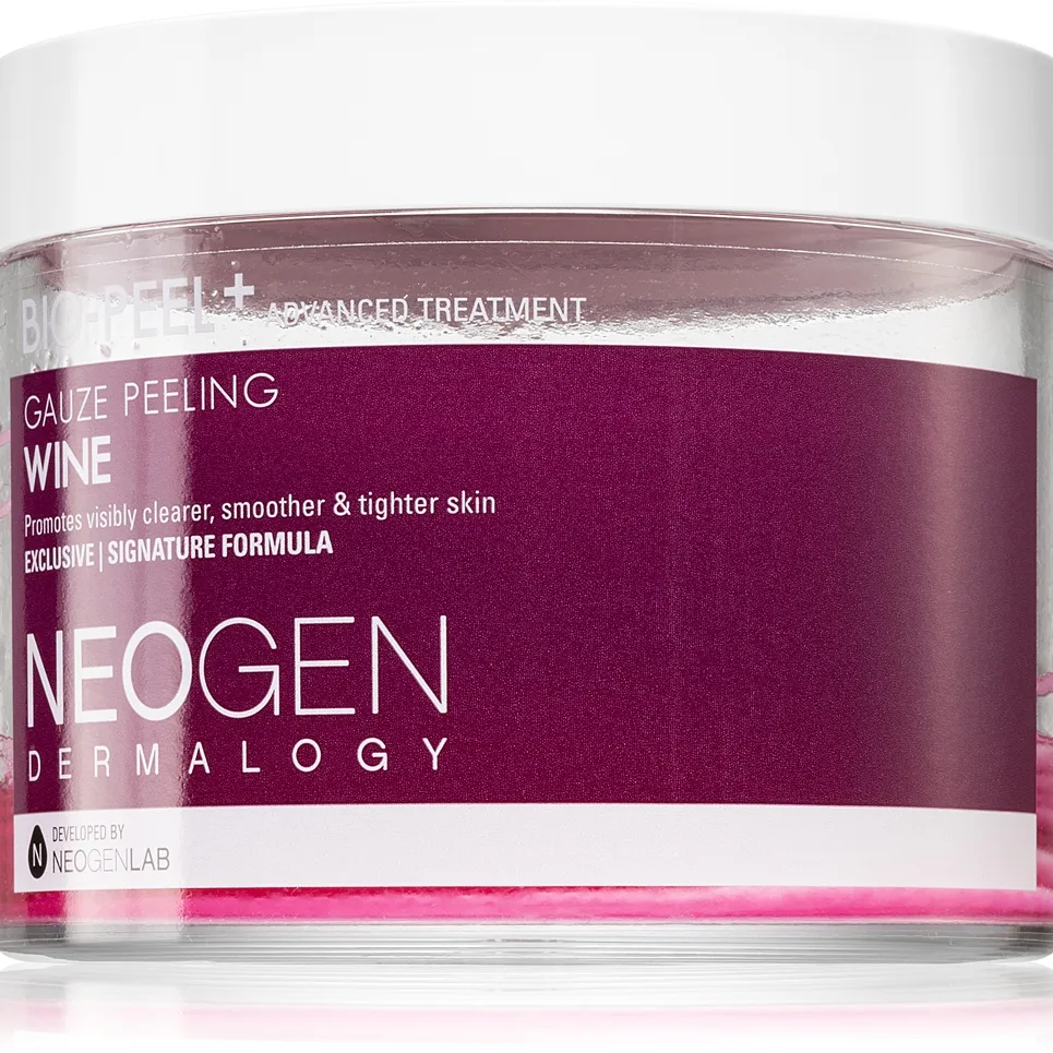 Neogen Dermalogy Bio-Peel+ Gauze Peeling Wine Eksfolierende bomuldspads Til at udglatte hud og formindske porer 30 stk.