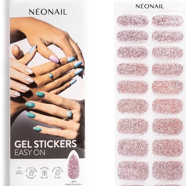 NEONAIL Easy On Gel Stickers kynsitarrat käytetään UV/LED-lamppua sävy M07 20 kpl