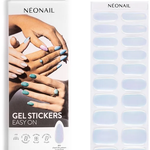 NEONAIL Easy On Gel Stickers klistermærker til negle ved hjælp af UV-/LED-lampe Skygge M11 20 stk.