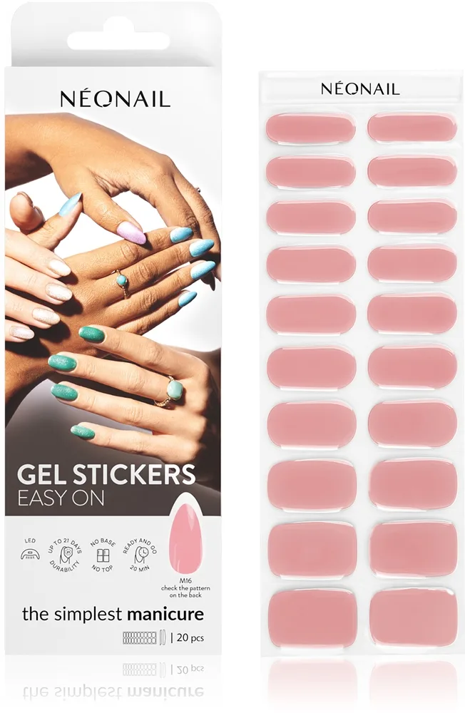 NEONAIL Easy On Gel Stickers kynsitarrat käytetään UV/LED-lamppua sävy M16 20 kpl